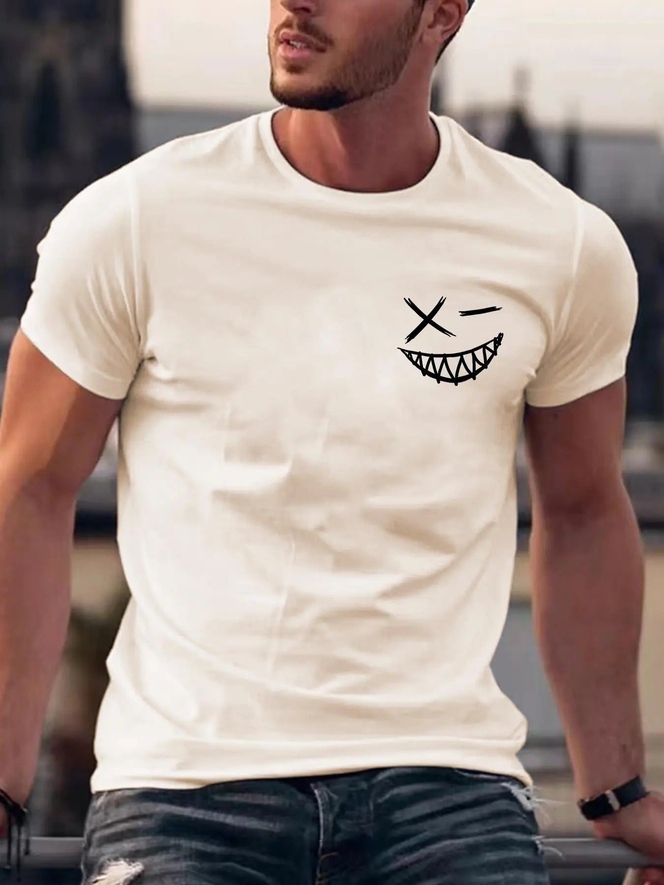 Men's Cartoon Print Round Neck Tee, Summer Clothes Regular Fit Fashion Casual Short Sleeve T-shirt for Daily Outdoor...