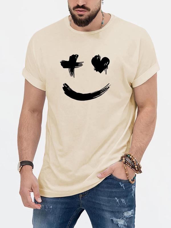 Men's Cartoon Print Short Sleeve Tee, Regular Fit Summer Clothes Round Neck Graphic T-shirts, Casual Tops for Men, Summer...
