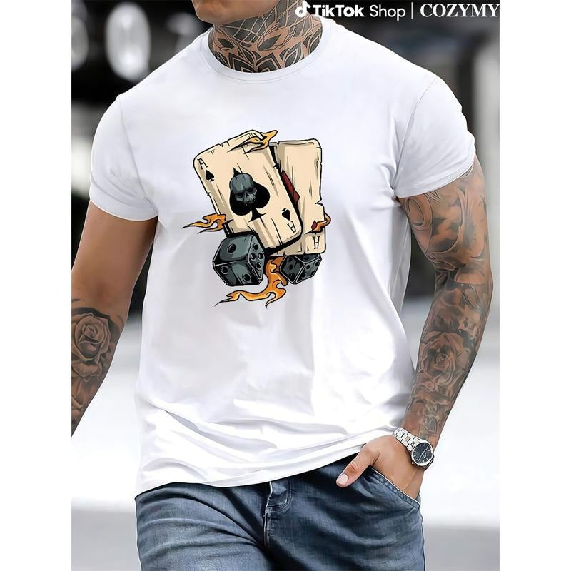 Men's Casual Black T-shirt, Complex Skull and Mechanical Design-Pure Cotton, round Neck, Short Sleeve, Summer Fashion...