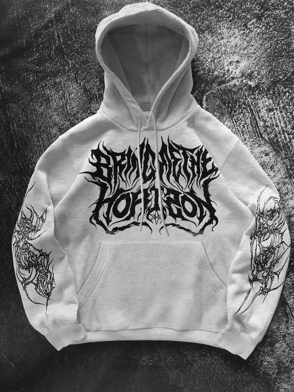 Men's Casual Fashion Hooded Sweatshirt with Street Art Pattern, Long Fitted Style for Fall & Winter, Comfortable and...