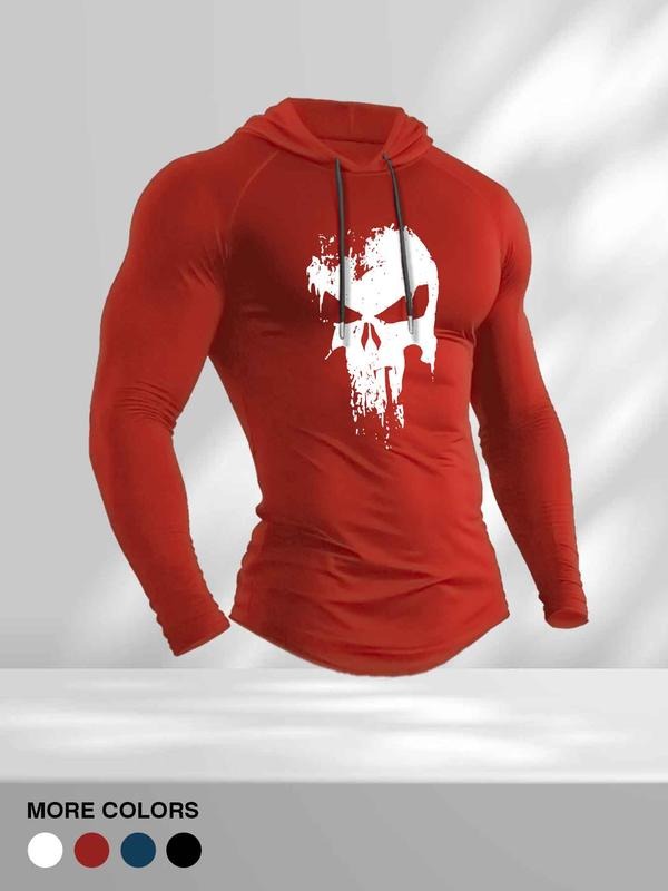 Men's Casual Hooded Long Sleeve T-Shirt, Comfortable Cotton Tee for Daily Wear, Stylish Design for Spring & Fall Seasons...