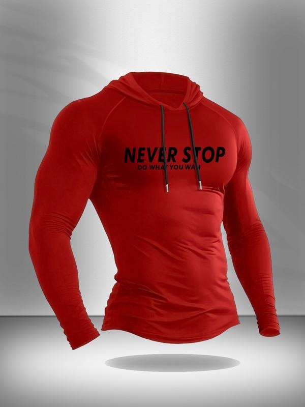 Men's Casual Hooded Long Sleeve T-Shirt, Comfortable Cotton Tee for Daily Wear, Stylish Design for Spring & Fall Seasons...