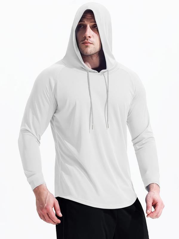Men's Casual Hooded Long Sleeve T-Shirt, Comfortable Cotton Tee for Daily Wear, Stylish Design for Spring & Fall Seasons...