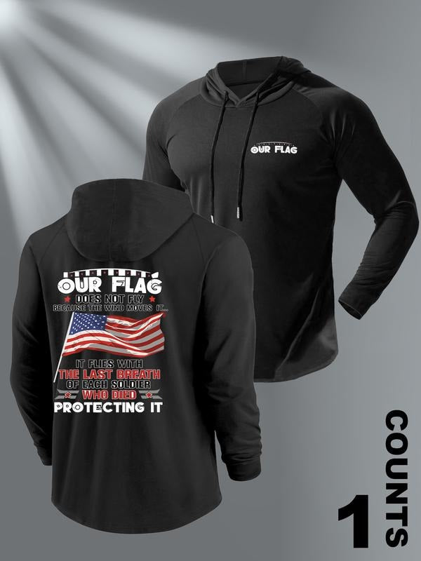 Men's Casual Hooded Long Sleeve T-Shirt, Comfortable Cotton Tee for Daily Wear, Stylish Design for Spring & Fall Seasons...