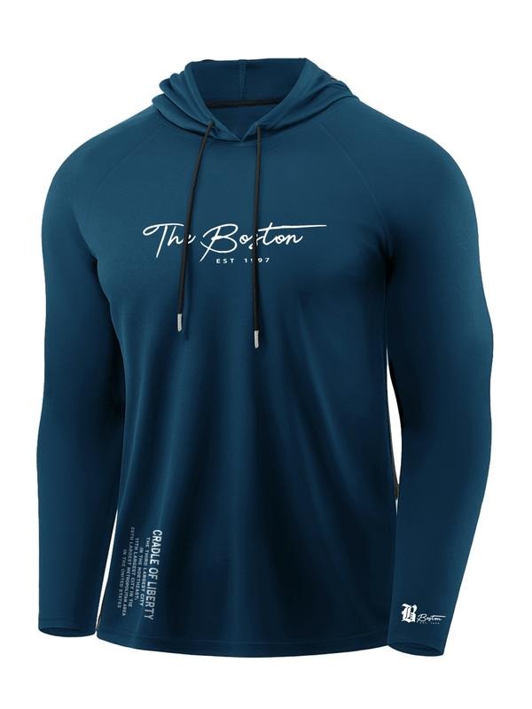 Men's Casual Hooded Long Sleeve T-Shirt, Comfortable Cotton Tee for Daily Wear, Stylish Design for Spring & Fall Seasons...