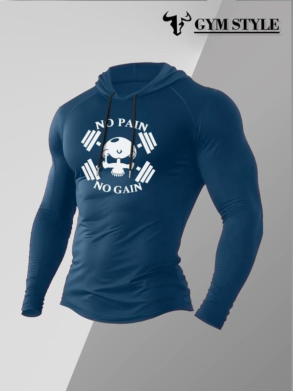 Men's Casual Hooded Long Sleeve T-Shirt, Comfortable Cotton Tee for Daily Wear, Stylish Design for Spring & Fall Seasons...