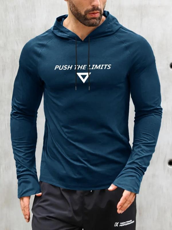 Men's Casual Hooded Long Sleeve T-Shirt, Comfortable Cotton Tee for Daily Wear, Stylish Design for Spring & Fall Seasons...