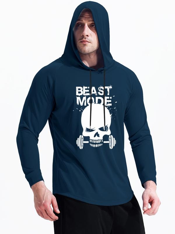 Men's Casual Hooded Long Sleeve T-Shirt, Comfortable Cotton Tee for Daily Wear, Stylish Design for Spring & Fall Seasons...