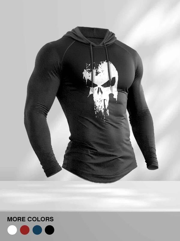 Men's Casual Hooded Long Sleeve T-Shirt, Comfortable Cotton Tee for Daily Wear, Stylish Design for Spring & Fall Seasons...