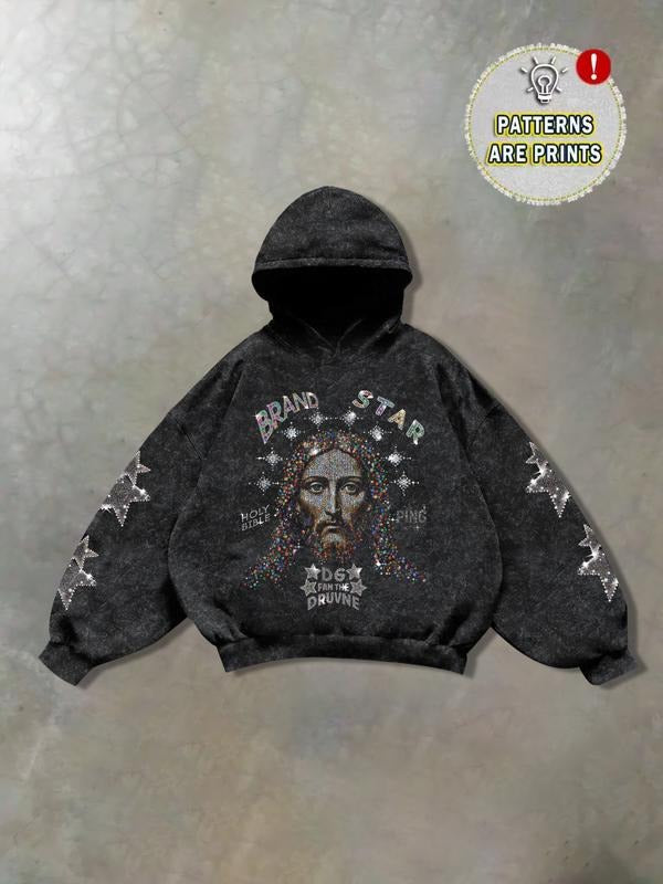 Men's Casual Hooded Sweatshirt with Unique Print, Comfortable Fit, Fashionable and Versatile, Perfect for Dates and...