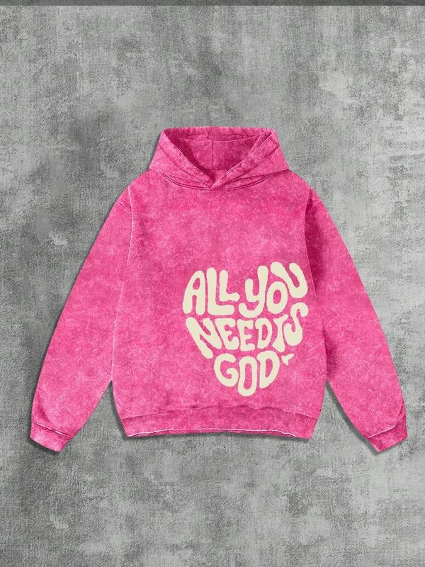 Men's Casual Hooded Sweatshirt, Heart Print Design, Accent, Regular Fit + Hoodie Style, Perfect for Art Exhibits &...