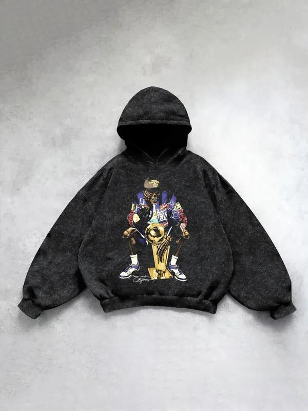 Men's Casual Hooded Sweatshirt, Unique Print, Stylish Design, Comfortable Fit, Perfect for Young Men, Streetwear & Campus...