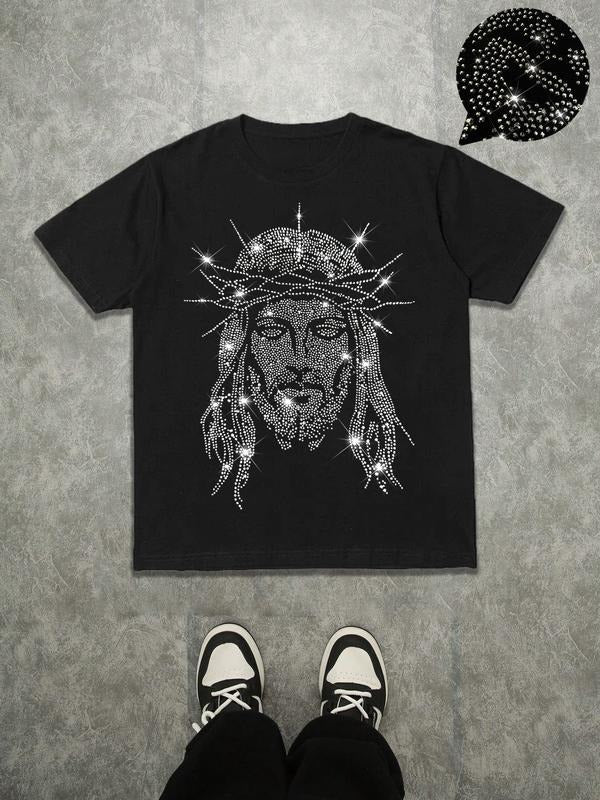 Men's Casual Short Sleeve T-Shirt, Artistic Embroidered Design, Comfortable and Durable, Fashionable for Daily Wear and...