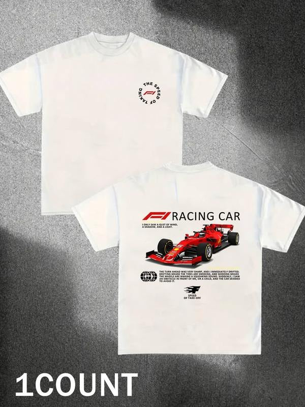 Men's Casual Short Sleeve T-Shirt, Comfortable Fabric, Perfect Gift for Racing Enthusiasts & Fashion Lovers, Versatile &...