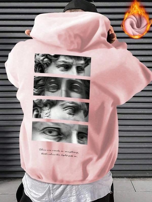 Men's Creative Print Italian Style Hoodie, Fitted Design for Sports & Commuting, Fashionable Streetwear for Fall Winter...