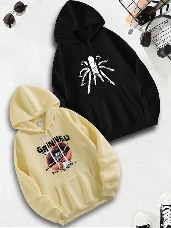 Men's Drawstring Hoodie, Casual Regular Fit Long Sleeve Hooded Sweatshirt for Fall & Winter, Men's Top for Daily Wear...