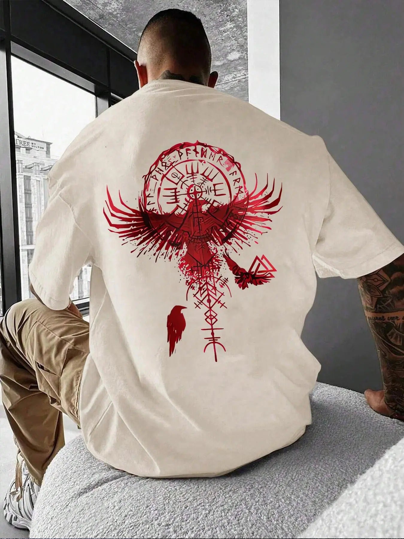 Men's Drop Shoulder Graphic Tee, Loose Casual Short Sleeve Round Neck T-shirt for Summer, Men's Top for Daily Wear...