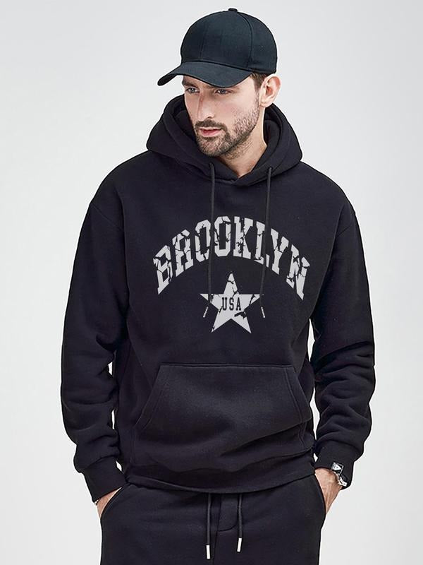 Men's Fall Casual Fashion Hooded Sweatshirt, Long Sleeve Fleece Lined Warm Pullover, Stylish Regular Fit Hoodie for Daily...