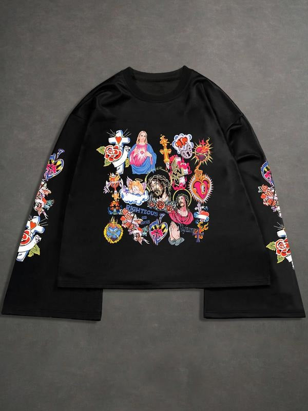 Men's Fall Hoodie with Religious Print, Comfortable and Durable, Trendy Casual Wear, Regular Fit Pullover for Autumn...
