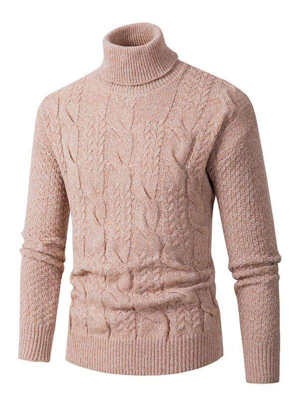 Men's Fall Winter Casual Fashion Loose-Fit Warm Knitted Sweater, Plain Pattern Thick Kint Fabric, Perfect for Commuting &...