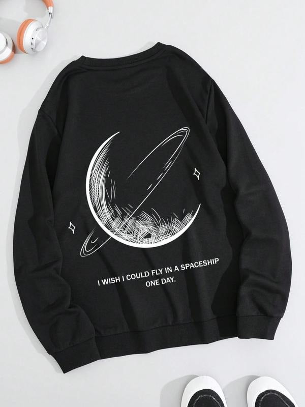 Men's Fall Winter Casual Fashion Regular Fit Sweatshirt, Moderate Fabric Thickness, Kint Style, Fitted Design, No...