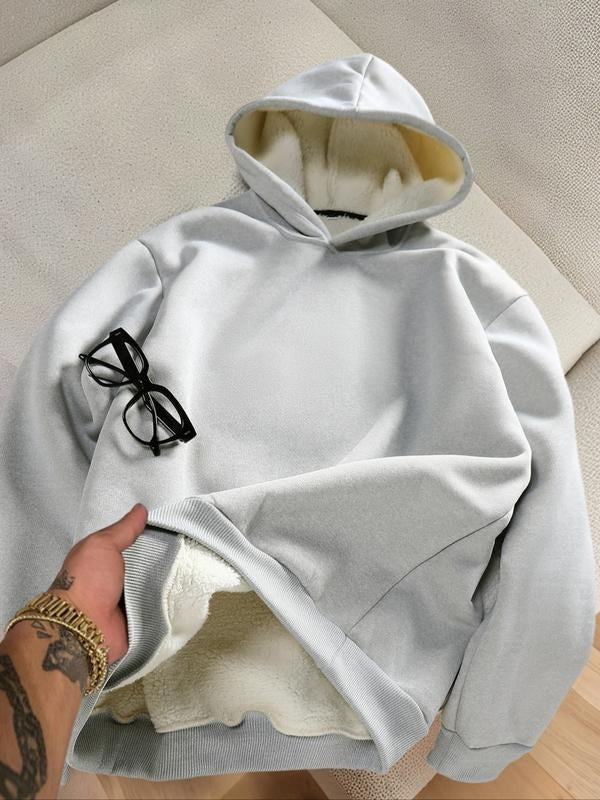Men's Fall Winter Fleece Hoodie, Soft Skin-Friendly Fabric, Warm Inner Lining, Casual Fashion Top for Daily Wear...