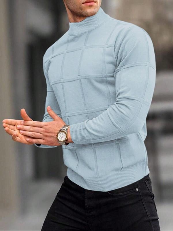 Men's Fall Winter New Slim-Fit Knitted Sweater, Casual Fashion Versatile Pullover, Commuting Home Wear, Moderate Fabric...