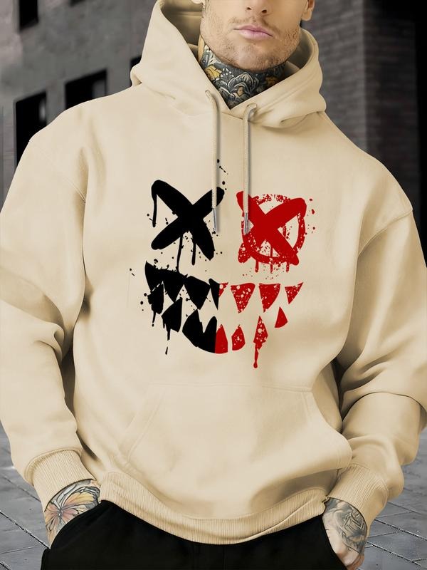 Men's Fashion Hooded Sweatshirt Long Sleeve Graphic Print Casual Fitted Pullover for Spring & Fall, Stylish Nine-Color...