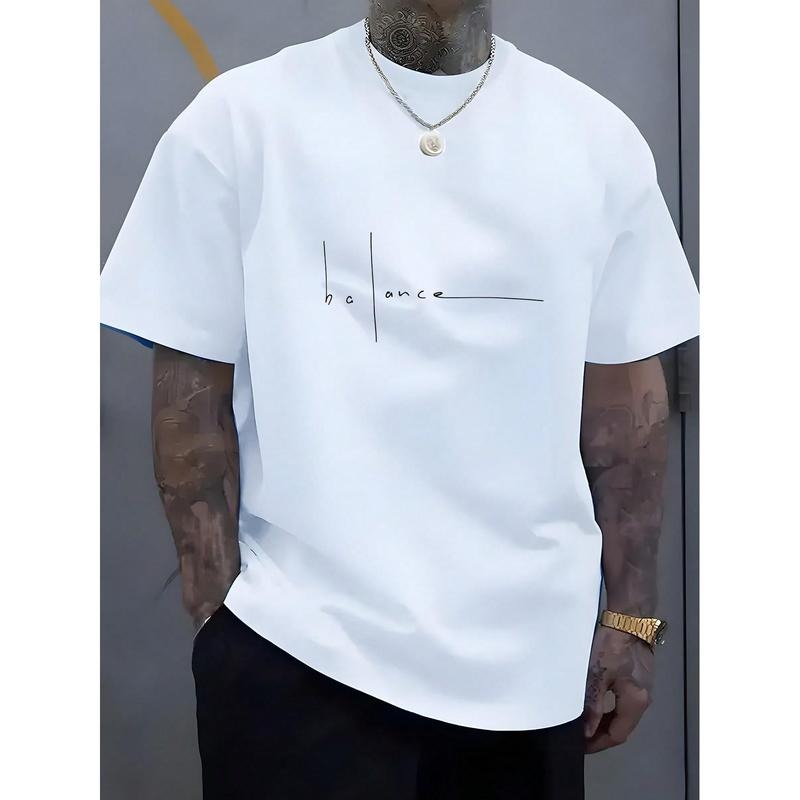 Men's Fashion Letter Print Round Neck Short Sleeve Casual T-Shirt Hoodie, Sweatshirt | PodTeesHub.com