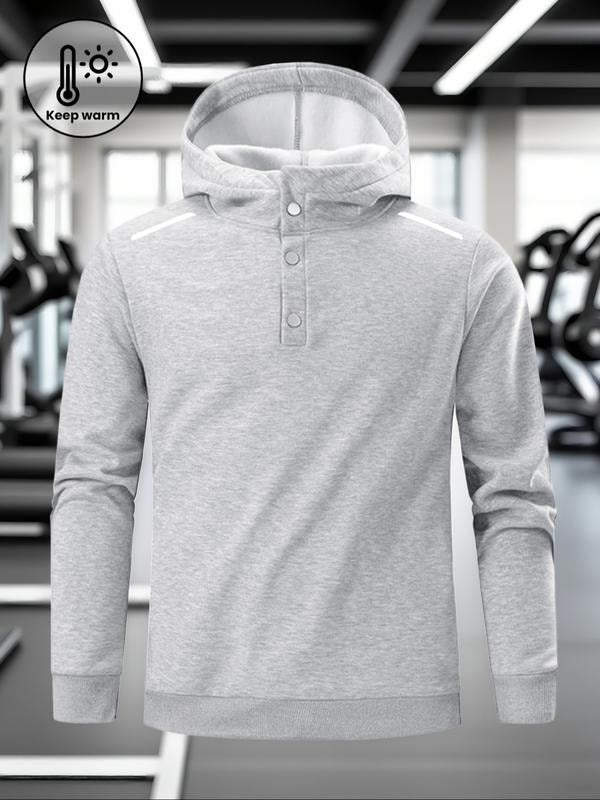 Men's Fleece Hoodie Pullover, Half-Zipper Design, Long Sleeve Casual Sweatshirt for Fall & Winter Seasons, Comfortable...
