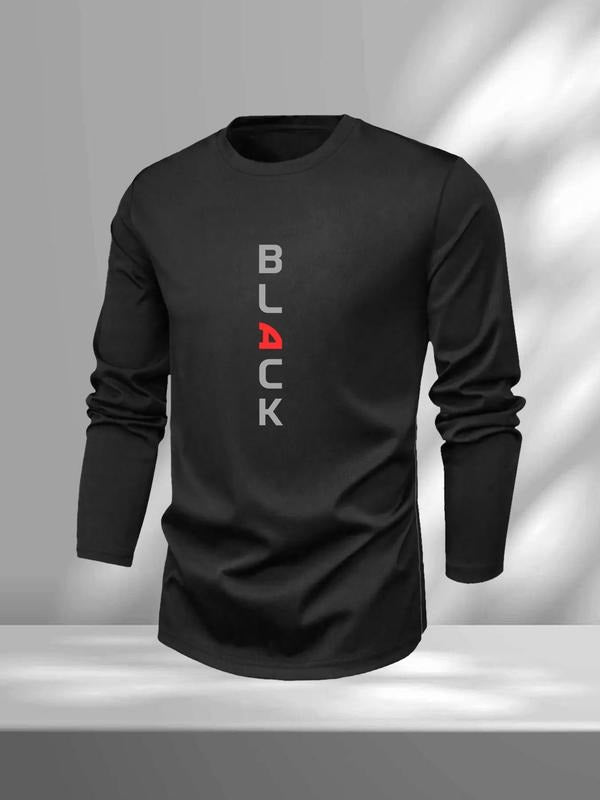 Men's Fleece Lined Crew Neck Long Sleeve Sweatshirt, Casual Spring Fashion, Comfortable Fit, Moderate Fabric Thickness, H...