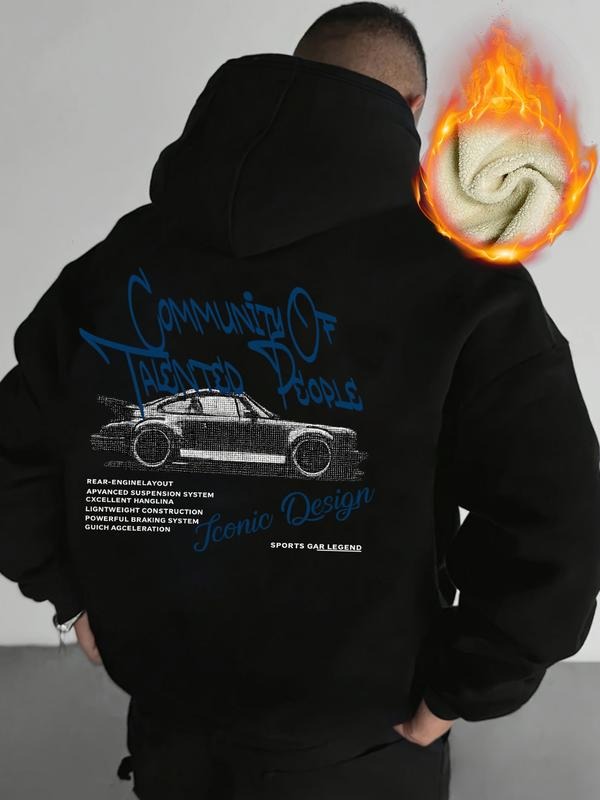Men's Fleece Lined Hoodie Long Sleeve Pullover, Casual Winter Wear, Thick Fabric, Fitted Style, Warm & Comfortable Design...
