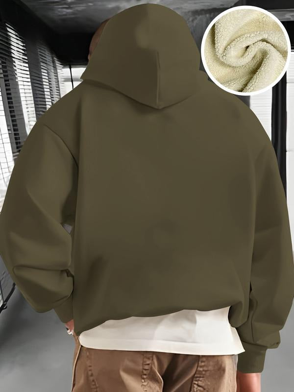 Men's Fleece Lined Hoodie Long Sleeve Pullover, Casual Winter Wear, Thick Fabric, Fitted Style, Warm & Comfortable Design...