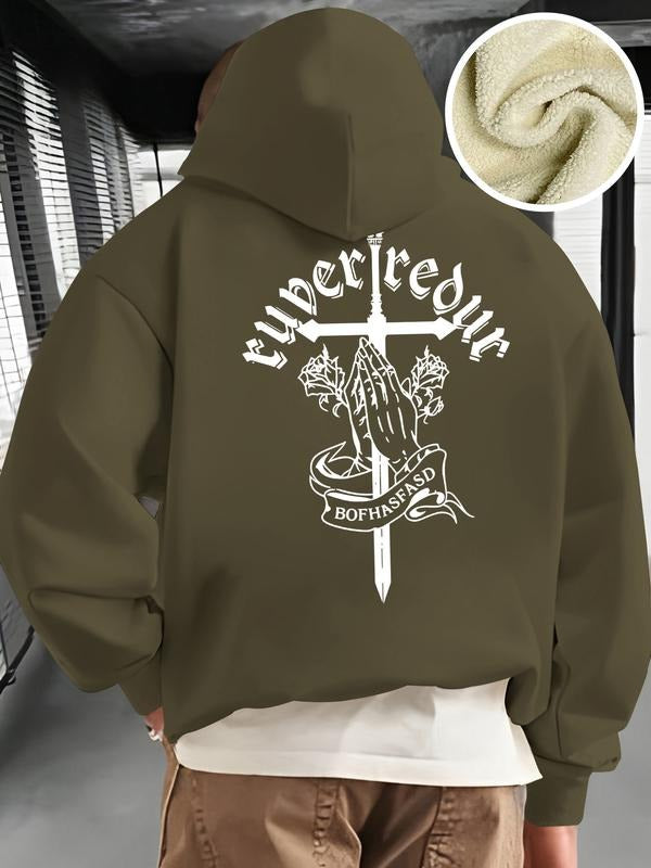 Men's Fleece Lined Hoodie Long Sleeve Pullover, Casual Winter Wear, Thick Fabric, Fitted Style, Warm & Comfortable Design...