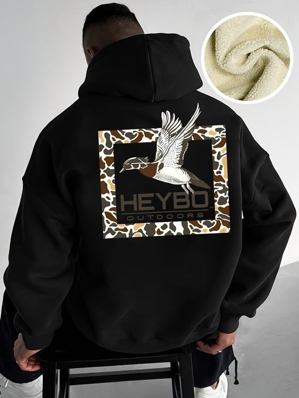 Men's Fleece Lined Hoodie Long Sleeve Pullover, Casual Winter Wear, Thick Fabric, Fitted Style, Warm & Comfortable Design...