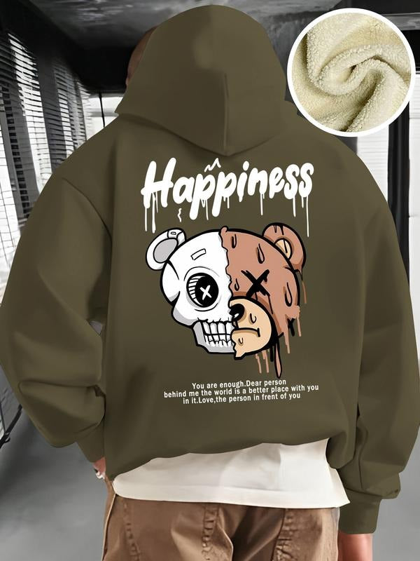 Men's Fleece Lined Hoodie Long Sleeve Pullover, Casual Winter Wear, Thick Fabric, Fitted Style, Warm & Comfortable Design...