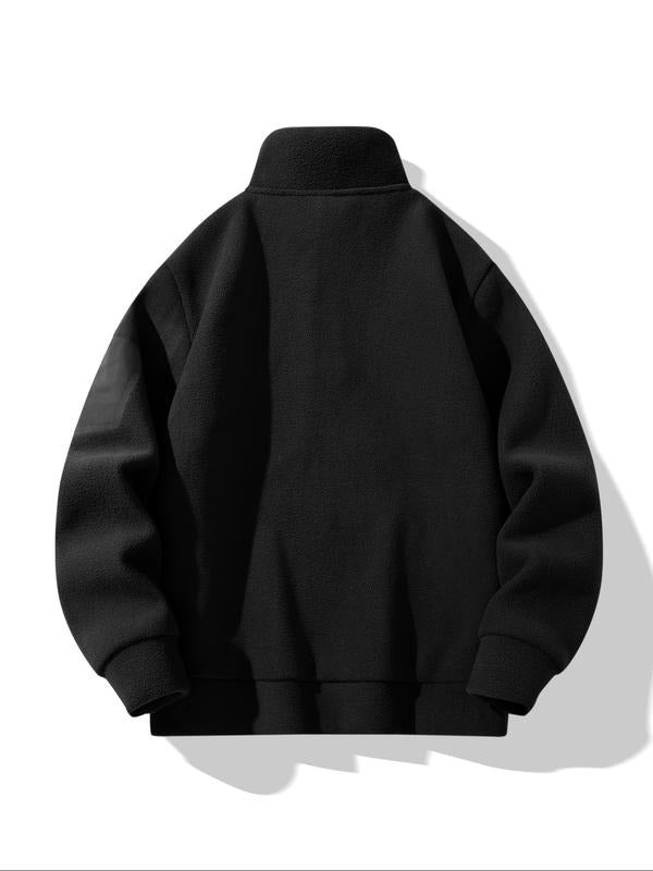 Men's Fleece Pullover Hoodie, Loose Fit Stand Collar Half-Zipper Design, Soft Skin-Friendly Fabric, Ideal for Outdoor...