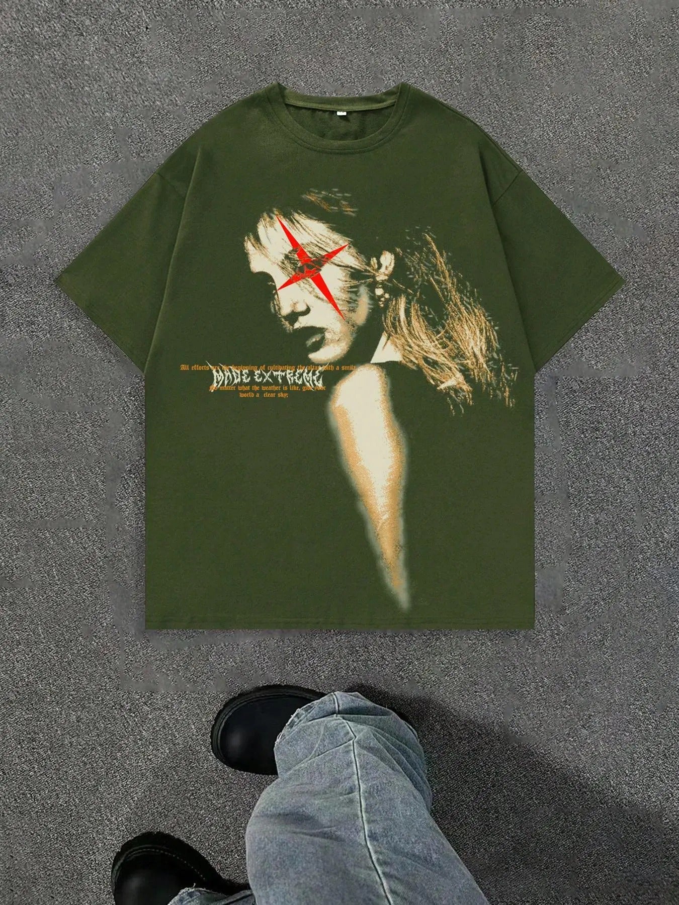 Men's Gothic Style Graphic Print Round Neck Tee, Regular Fit Street Fashion Casual Comfy Short Sleeve Crew Neck T-shirt...