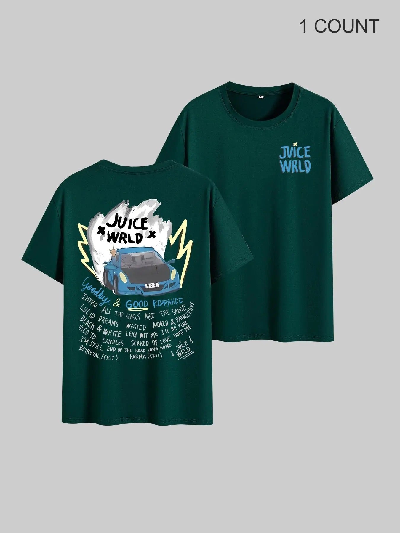 Men's Graphic & Letter Print Round Neck Tee, Casual Fashion Short Sleeve T-shirt for Summer, Men's Top for Daily Wear...