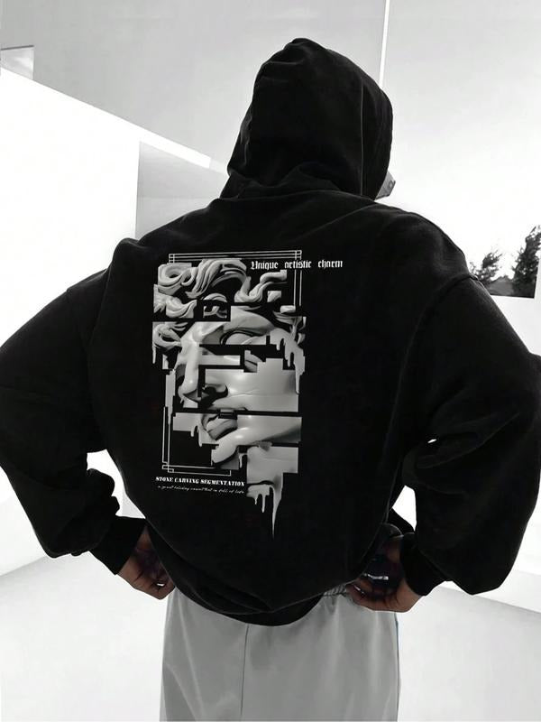 Men's Graphic Hoodie Sweatshirt, Long Sleeve Fall & Winter, Loose-Fitting, Street Style, Casual Daily Wear, Unisex T-Shirts
