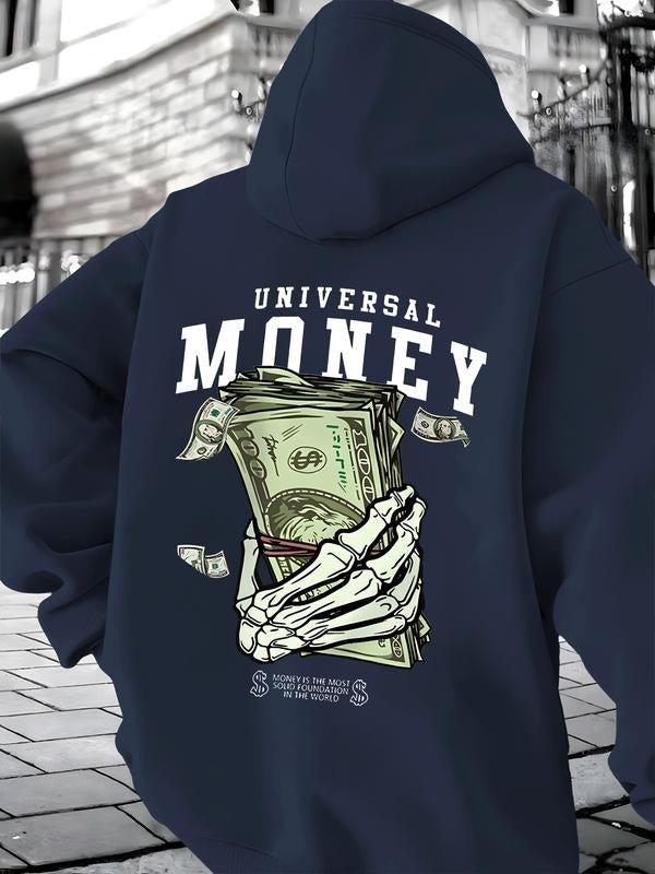 Men's Graphic Hoodie, Fitted Drop Shoulder Drawstring Hooded Sweatshirt, Long Sleeve Polar Fleece Pullover for Fall &...