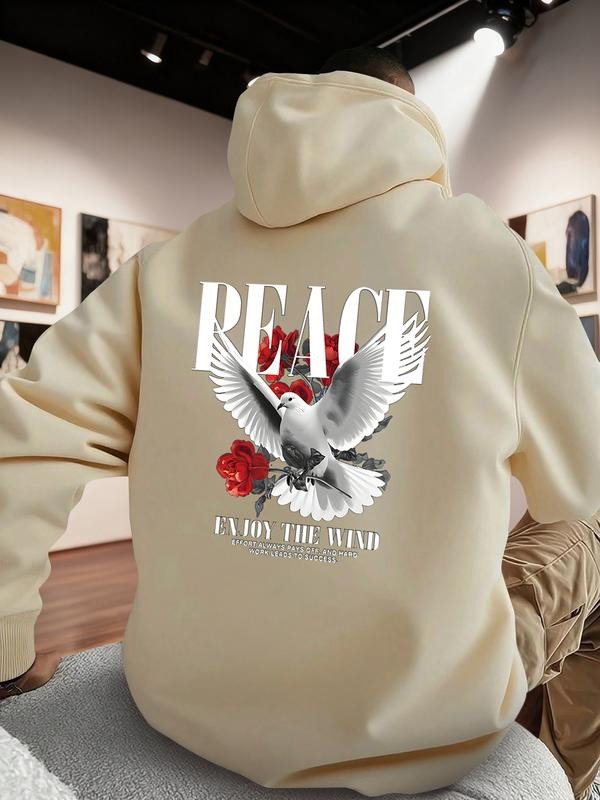 Men's Graphic Hoodie, Street Style Fitted Long Sleeve Pullover, Fall & Winter Casual Wear, Fabric, Gift Idea T-Shirts,...