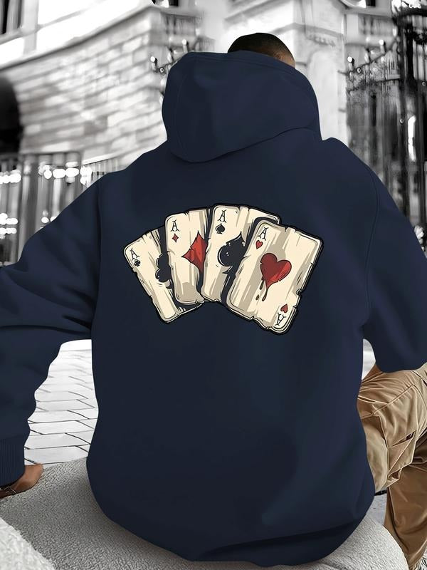 Men's Graphic Hoodie, Street Style Fitted Long Sleeve Pullover, Fall & Winter Casual Wear, Perfect Gift for Friends and...