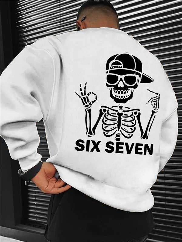 Men's Graphic Print Fitted Long Sleeve Round Neck Top, Casual Daily Wear for Weekend Outings, Friends Gatherings, Travel...