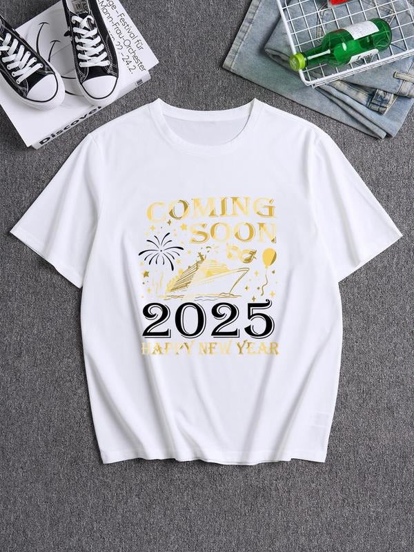 Men's Graphic Print Round Neck Tee, Casual Fashion Short Sleeve T-shirt for Summer, Men's Top for Daily Wear Hoodie,...