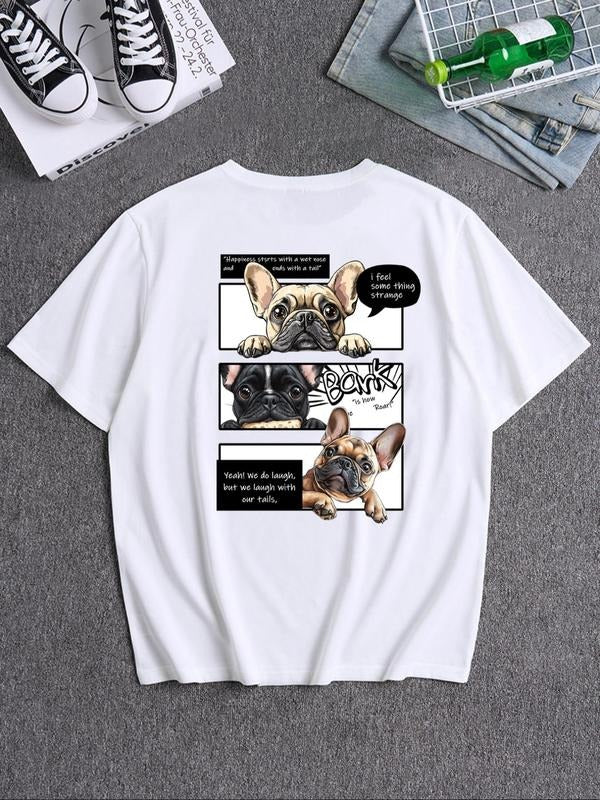 Men's Graphic Print Round Neck Tee, Casual Fashion Short Sleeve T-shirt for Summer, Men's Top for Daily Wear style 02...
