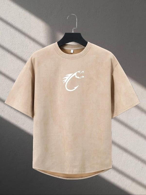 Men's Graphic Print Round Neck Tee, Casual Short Sleeve Crew Neck T-shirt for Summer, Fashion Men's Top for Daily Wear...