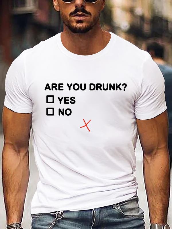 Men's Graphic Print Round Neck Tee, Loose Casual Fashion Short Sleeve T-shirt for Summer, Men's Top for Daily Wear style...