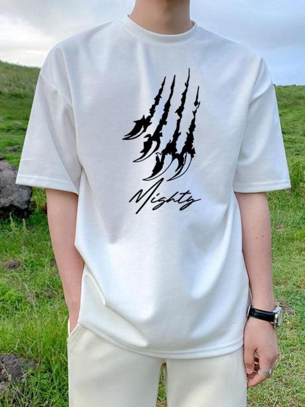 Men's Graphic Print Round Neck Tee, Summer Clothes, Regular Fit Casual Short Sleeve T-shirt for Summer, Men's Top for...