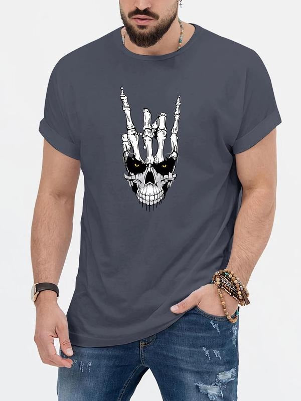 Men's Graphic Print Short Sleeve Round Neck Tee, Summer Clothes, Regular Fit Crew Neck T-Shirt, Casual Summer Top for Men...